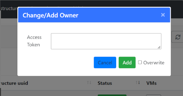 Change/Add User modal form