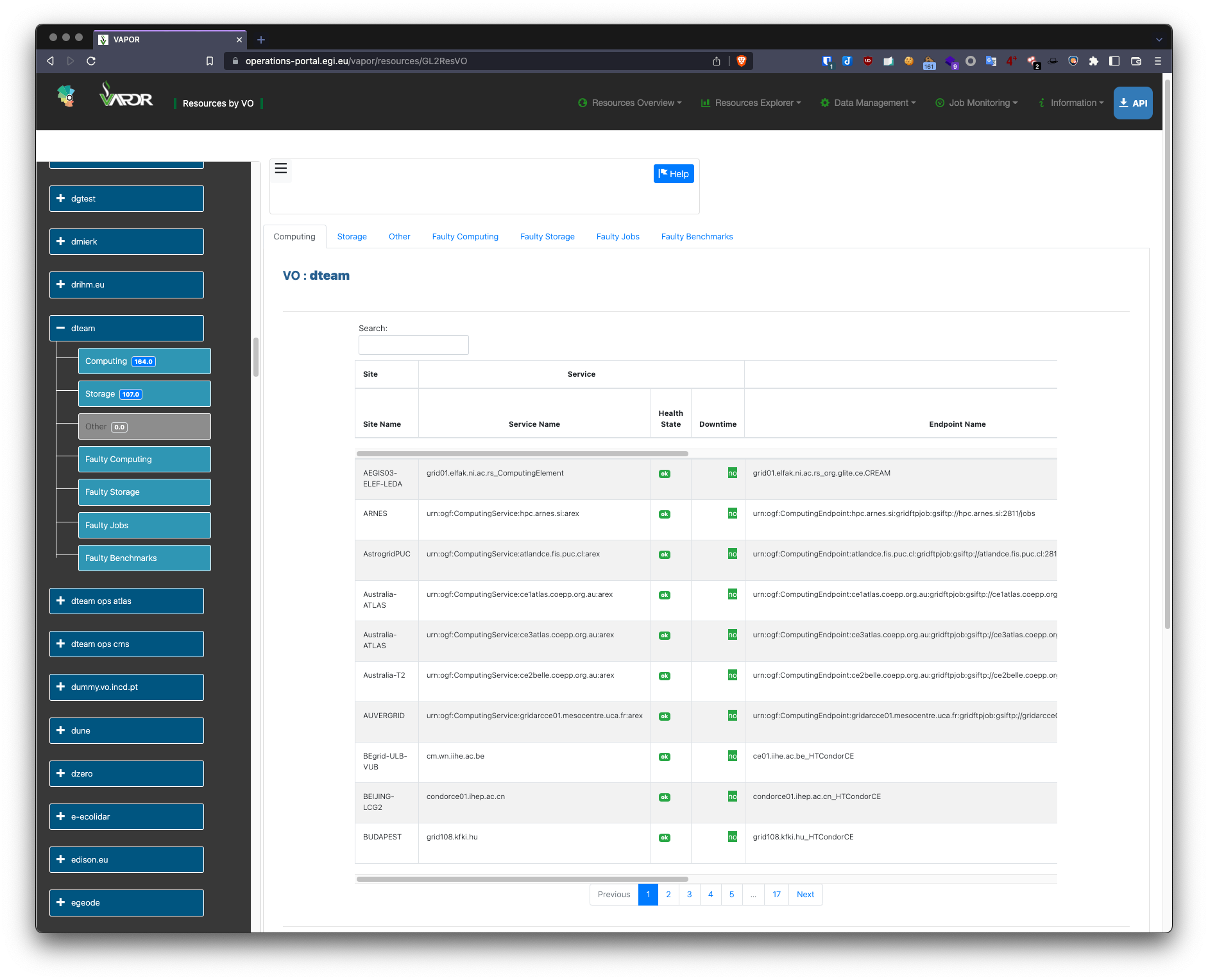 VAPOR: overview of resources for dteam