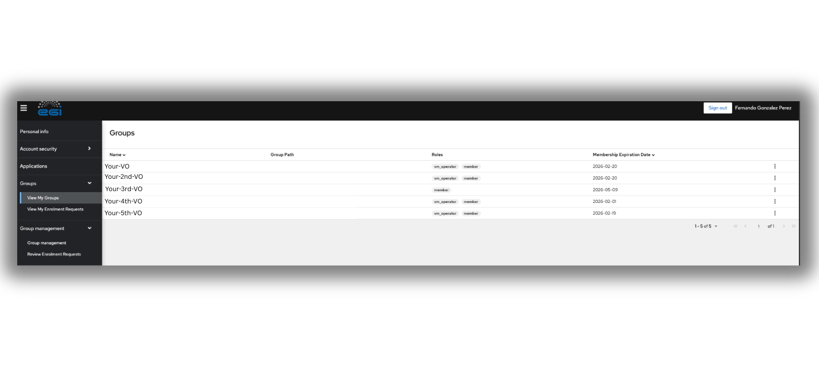 VO/Group membership