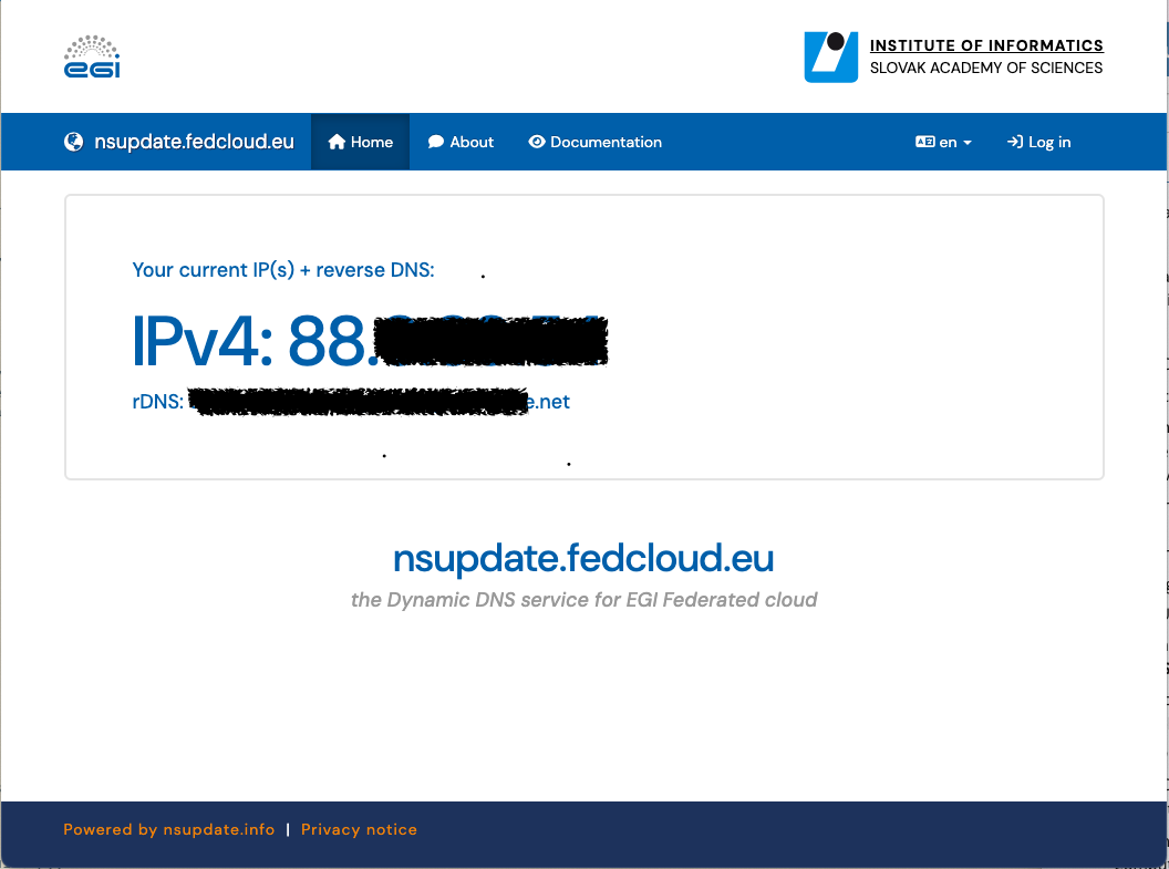 Dynamic DNS front page