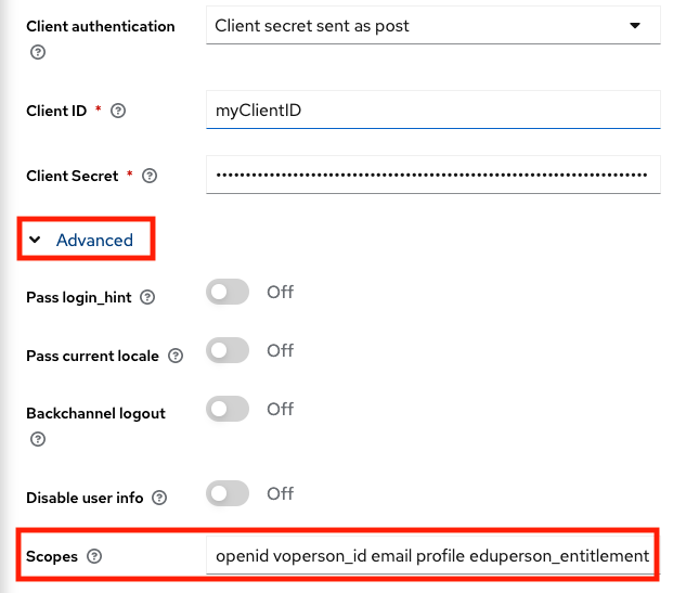 OpenID Connect Settings