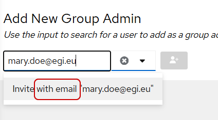 Invite group admin