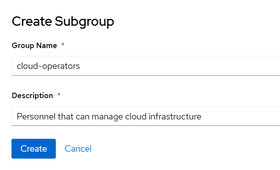 Details for subgroup creation