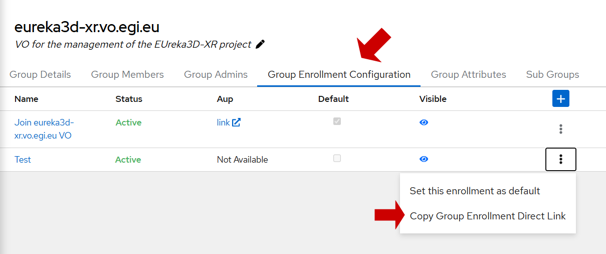 Copy Group Enrolment direct link