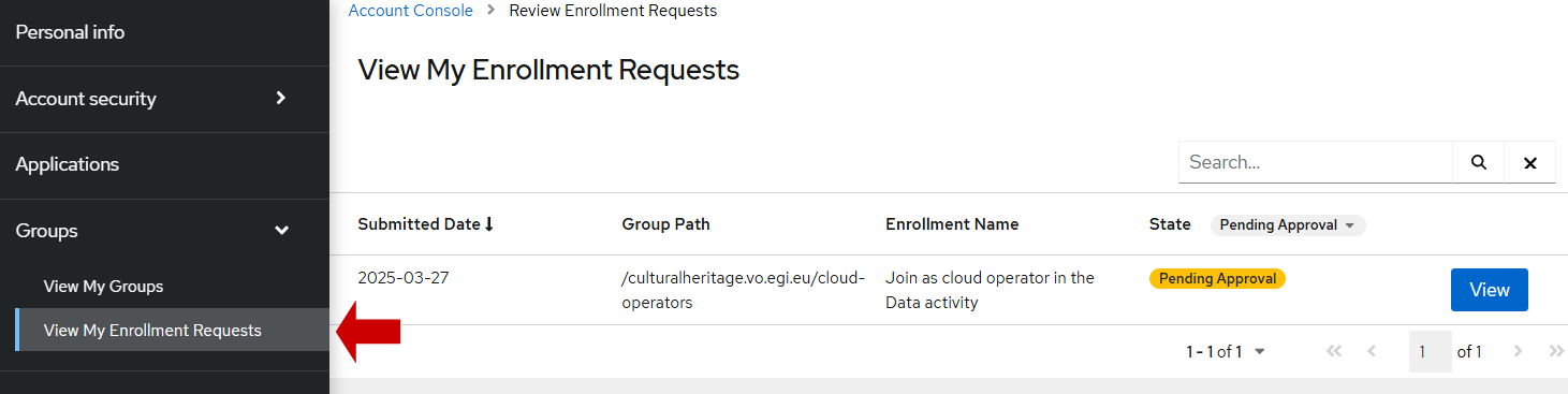 View Enrolment Requests