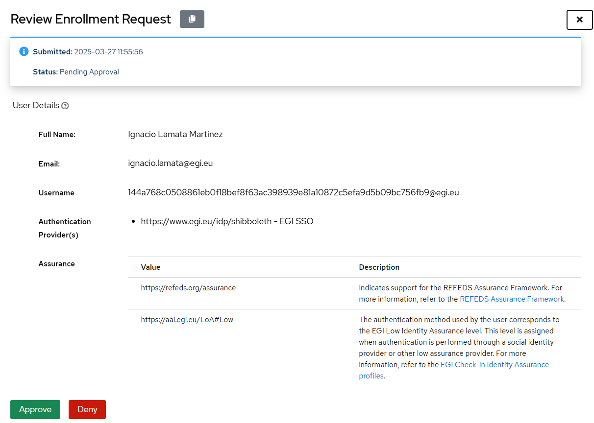 Revision of enrolment requests