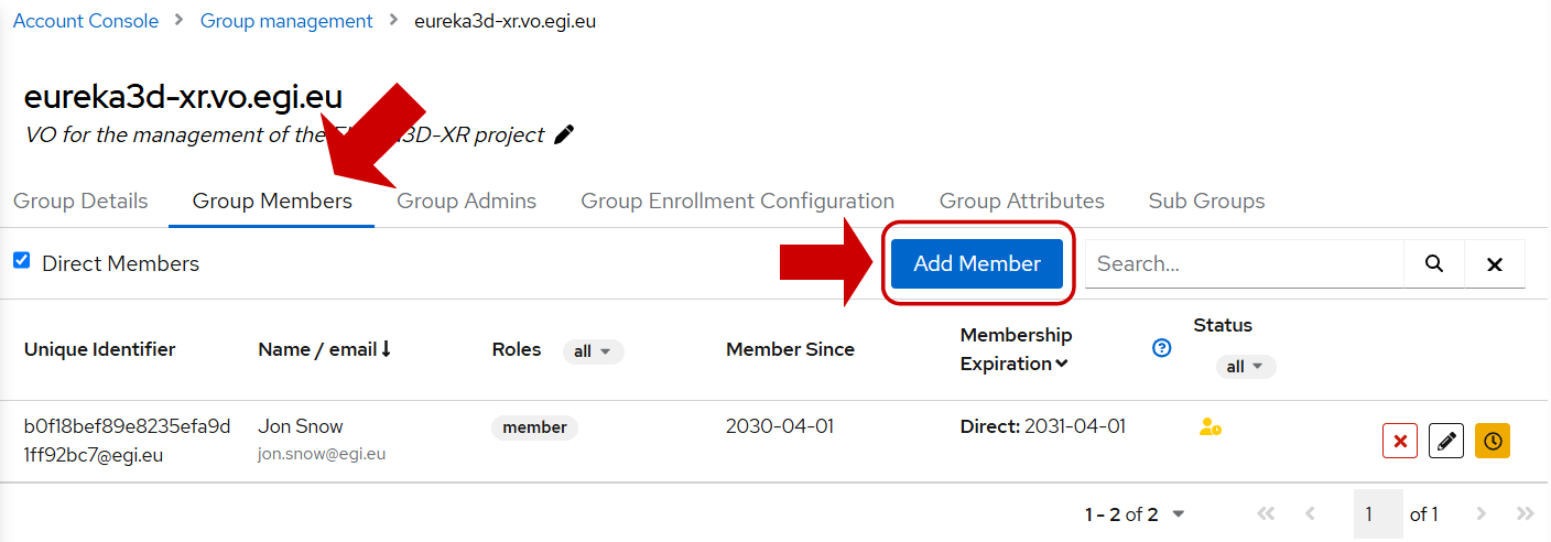 Add Member option