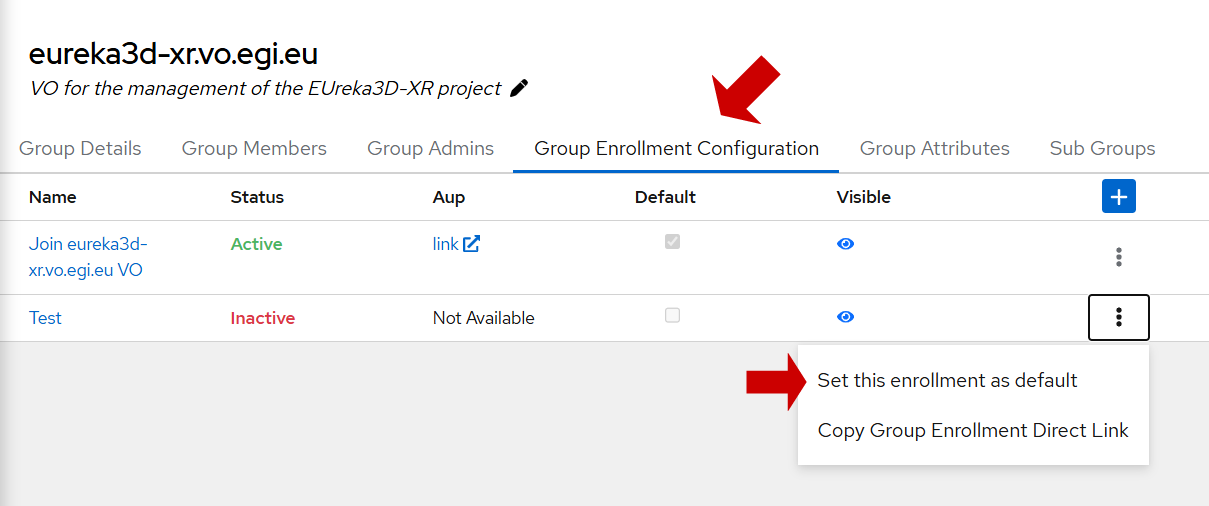 Change default group enrolments