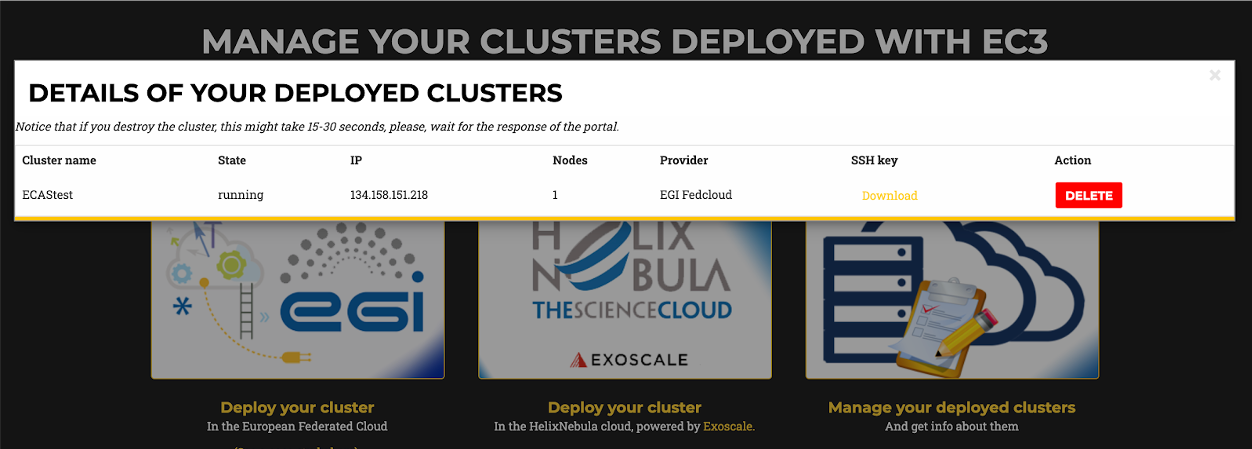 Cluster management