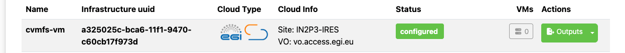 VM configured