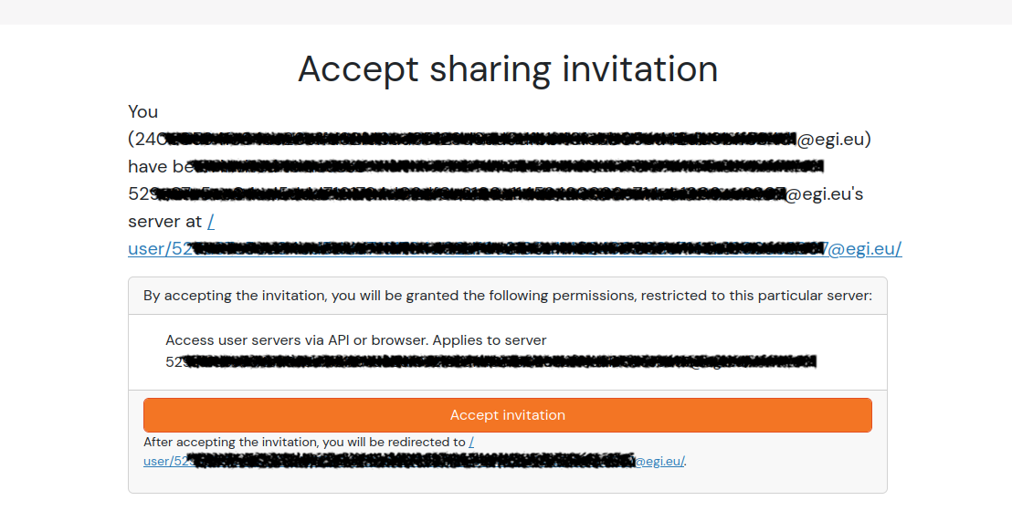 Accept sharing invitation